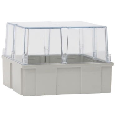 Utility Box With Gear Tray; 4-Gang Base, Clear