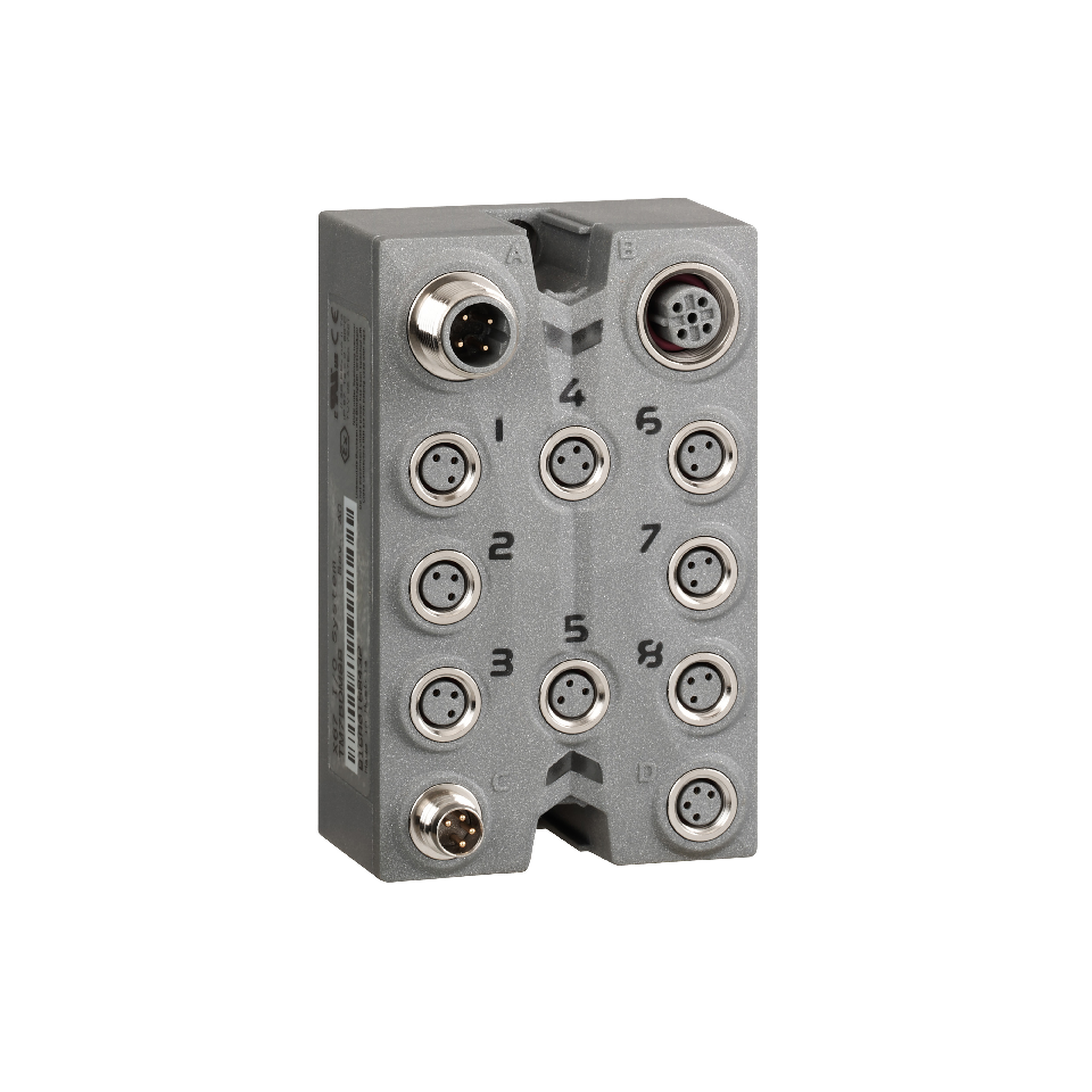 Discrete I/O expansion block, Modicon TM7, IP67, 8 DI/DO, 24 V DC, 0.5 A, M8 connector