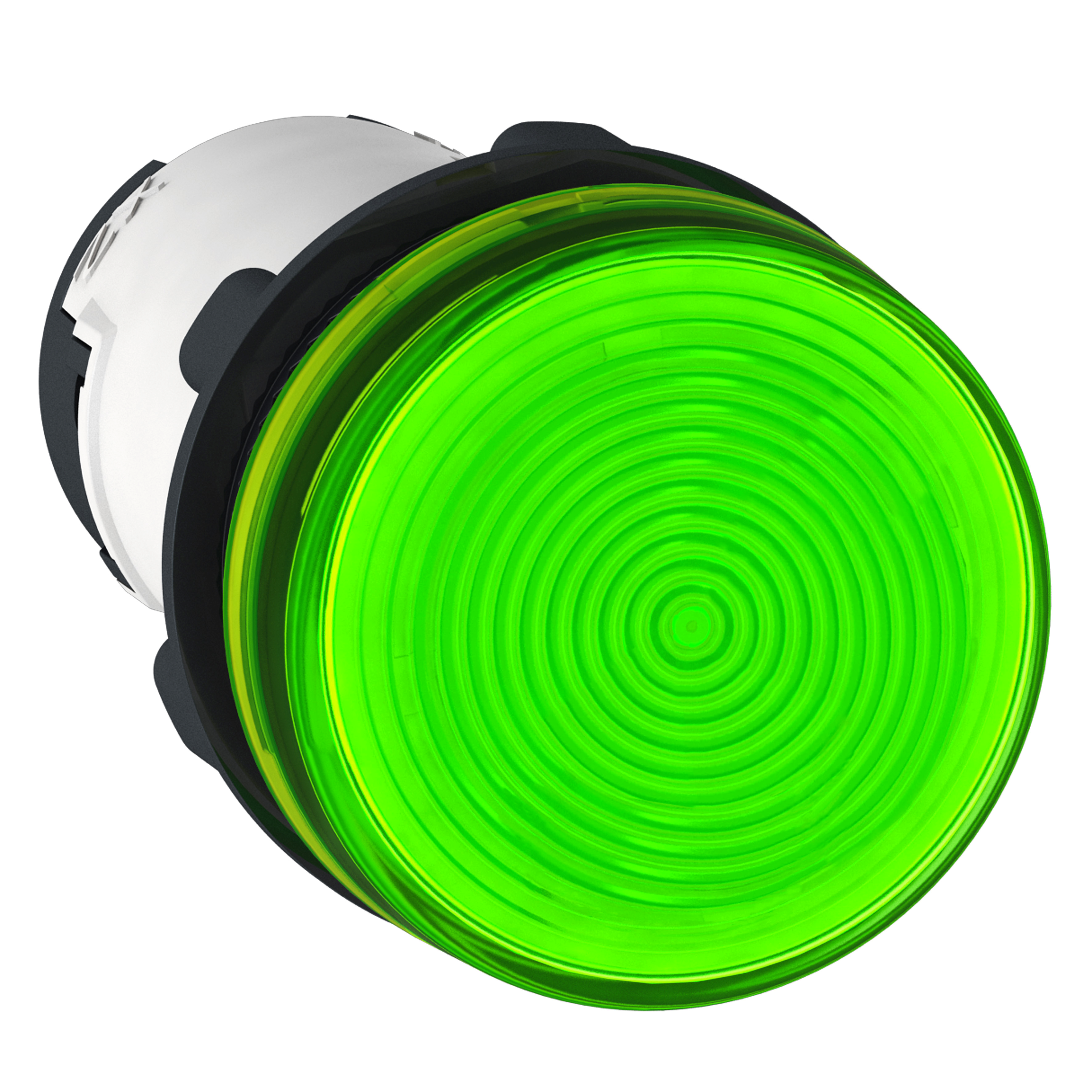 Monolithic pilot light, Harmony XB7, plastic, green, 22mm, plain lens for BA9s bulb, lt 250V