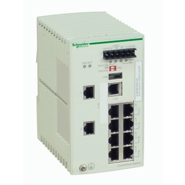 TCSESM103F2LG0 - switch Ethernet managé standard - 8 ports cuivre - 2 ports  fibre (adaptateur) - Professionnels