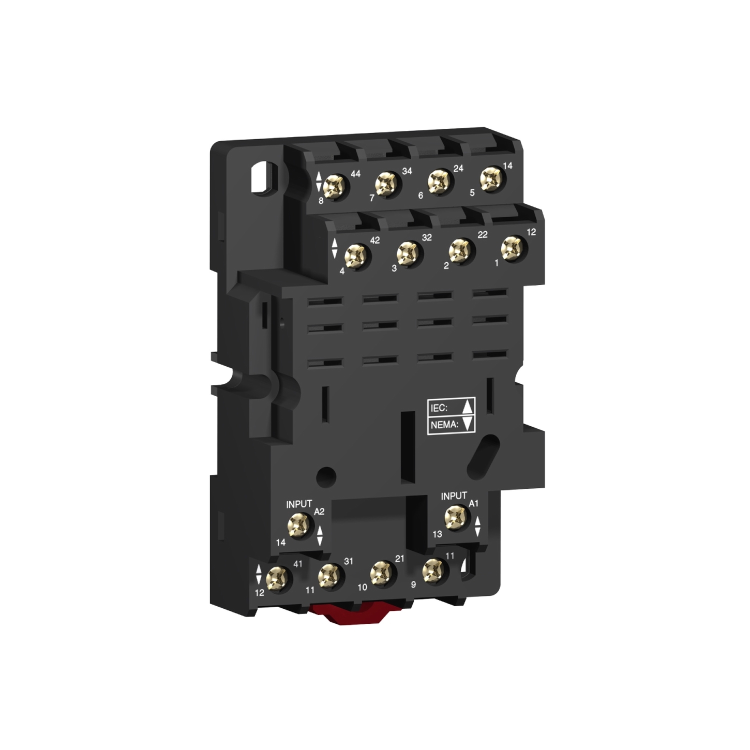 Socket, Harmony, for RPM4 power relays, 16A screw clamp terminals, mixed contact