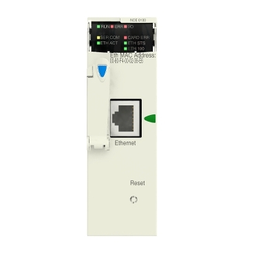 X80 kommunikációs modul, M340, Ethernet IP / Modbus TCP/IP, megerősített