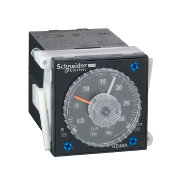 Zelio Time 48x48mm panelre szerelhető aszimmetrikus ütemező időrelé, 2 CO, 5A, 24-240V AC/DC 11 tűs - RE48ACV12MW