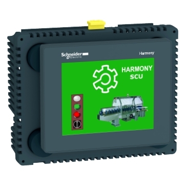 Harmony SCU Schneider Electric HMI controllers from 3.5" to 5.7" color screens with 16/Os in Ø 22mm mounting system