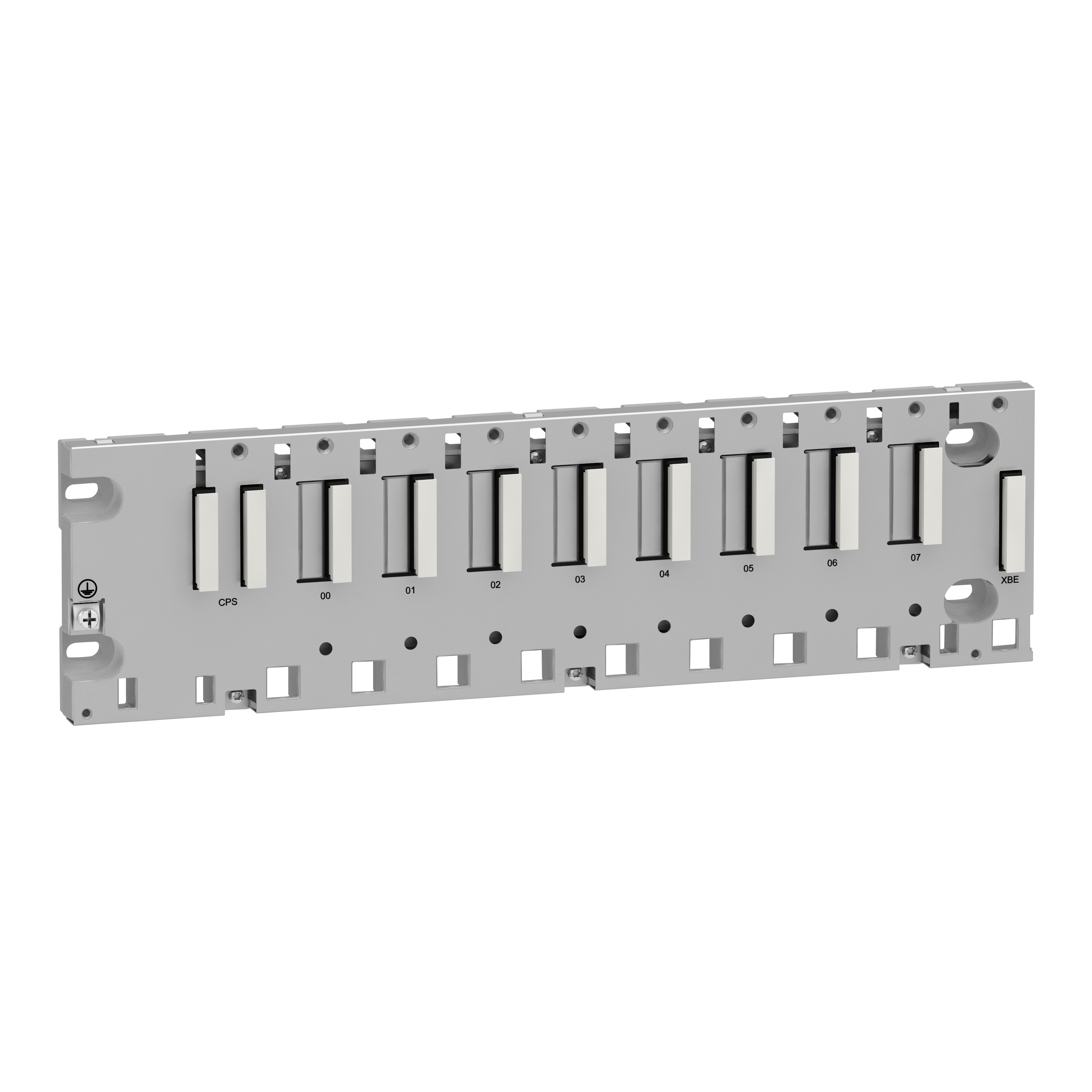 Backplane, Modicon X80, 8 slots, panel, mounitng plate or DIN rail mounting