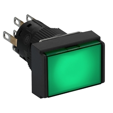 Harmony XB6 Ø16 komplett világító nyomógomb, zöld, téglalap, 24V XB6EDW3B2P