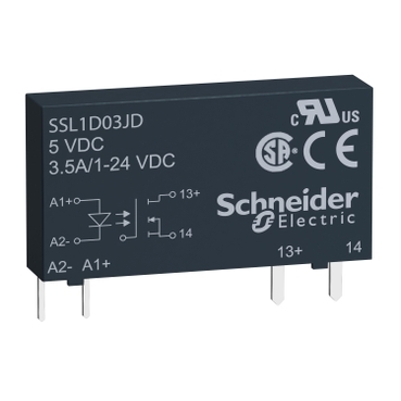 Harmony Solid State Relays, Solid State Slim Relay, 3.5A, DC Switching, Input 3…12V DC, Output 1...24V DC