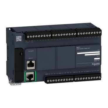 Modicon M221 gépvezérlő PLC, 40 I/O, relé kimenet, RS232/RS485, Ethernet Modbus TCP/IP 100...230 VAC