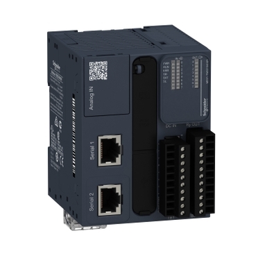 Modicon M221 gépvezérlő PLC, 16 I/O, relé kimenet, RS232/RS485, RS485, 24 VDC, könyv formátum