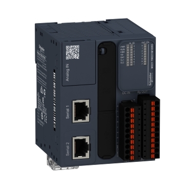 Modicon M221 gépvezérlő PLC, 16 I/O, relé kimenet, RS232/RS485, RS485, 24 VDC, könyv formátum, rugós