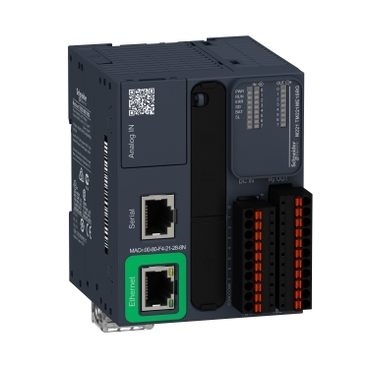 Modicon M221 gépvezérlő PLC, 16 I/O, relé kimenet, RS232/RS485, Ethernet Modbus TCP/IP, 24 VDC, köny