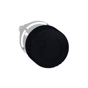 Harmony fém nyomógomb fej, Ø22mm Ø30mm gombafejű, forgatásra kioldó, fekete - ZB4BS42