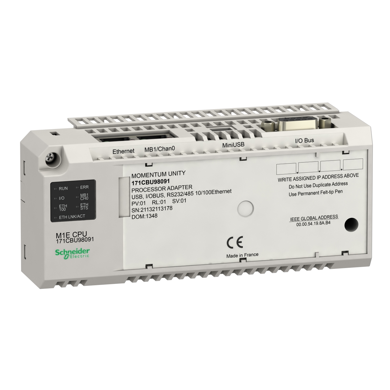 171cbu98091 Unity M1e Processor Rs232 485 Ethernet Usb I O Bus Global Data Schneider Electric Global