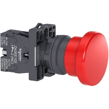 Harmony Easy Series  Ø22mm Nyomógomb, Ø22mm gombafejű, piros, 1NC - XA2EC42