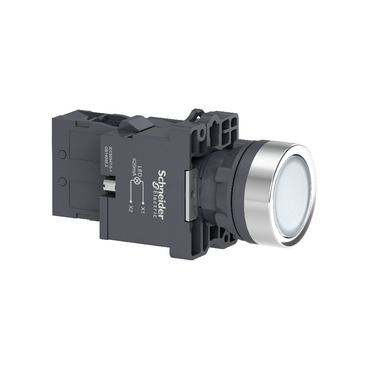 Harmony Easy Series  Ø22mm Világító nyomógomb, fehér, 220…230V AC, 1NO - XA2EW31M1