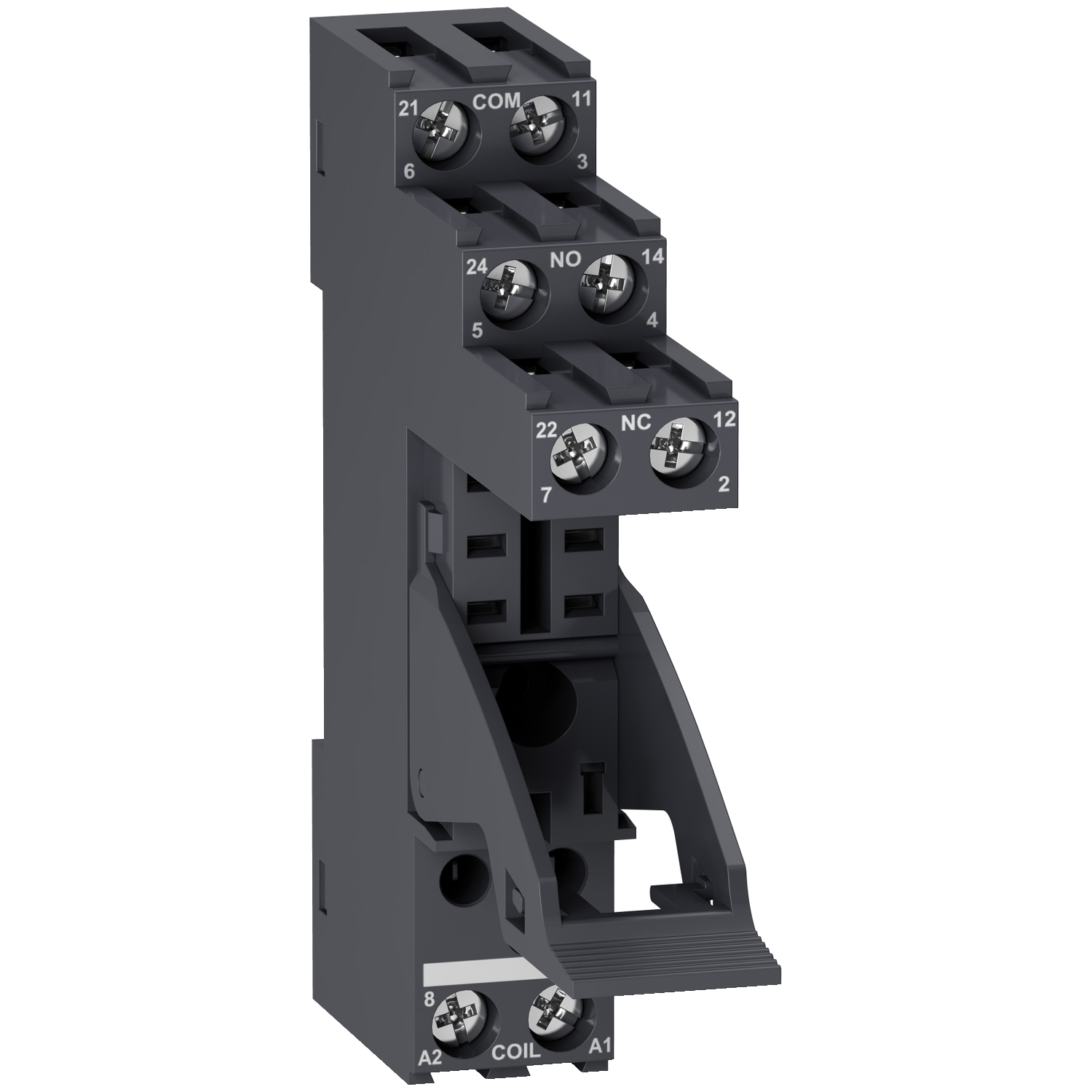 Socket with clamp, Harmony, for RXG2 relays, 5A, screw connectors, separate contact