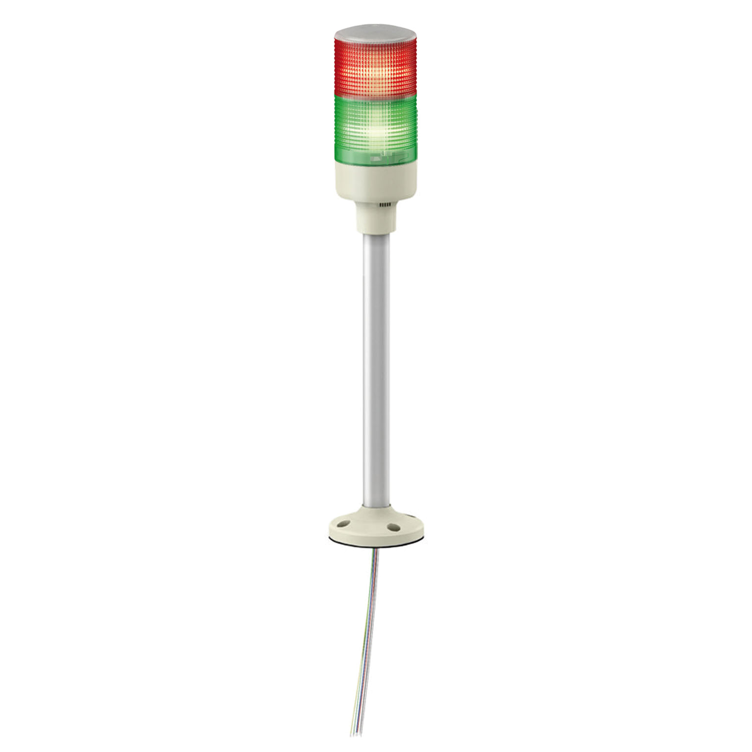 Monolithic tower lights, Harmony XVG, 60mm, red green, steady light, aluminium tube mounting and fixing plate, IP53, 24V AC/DC
