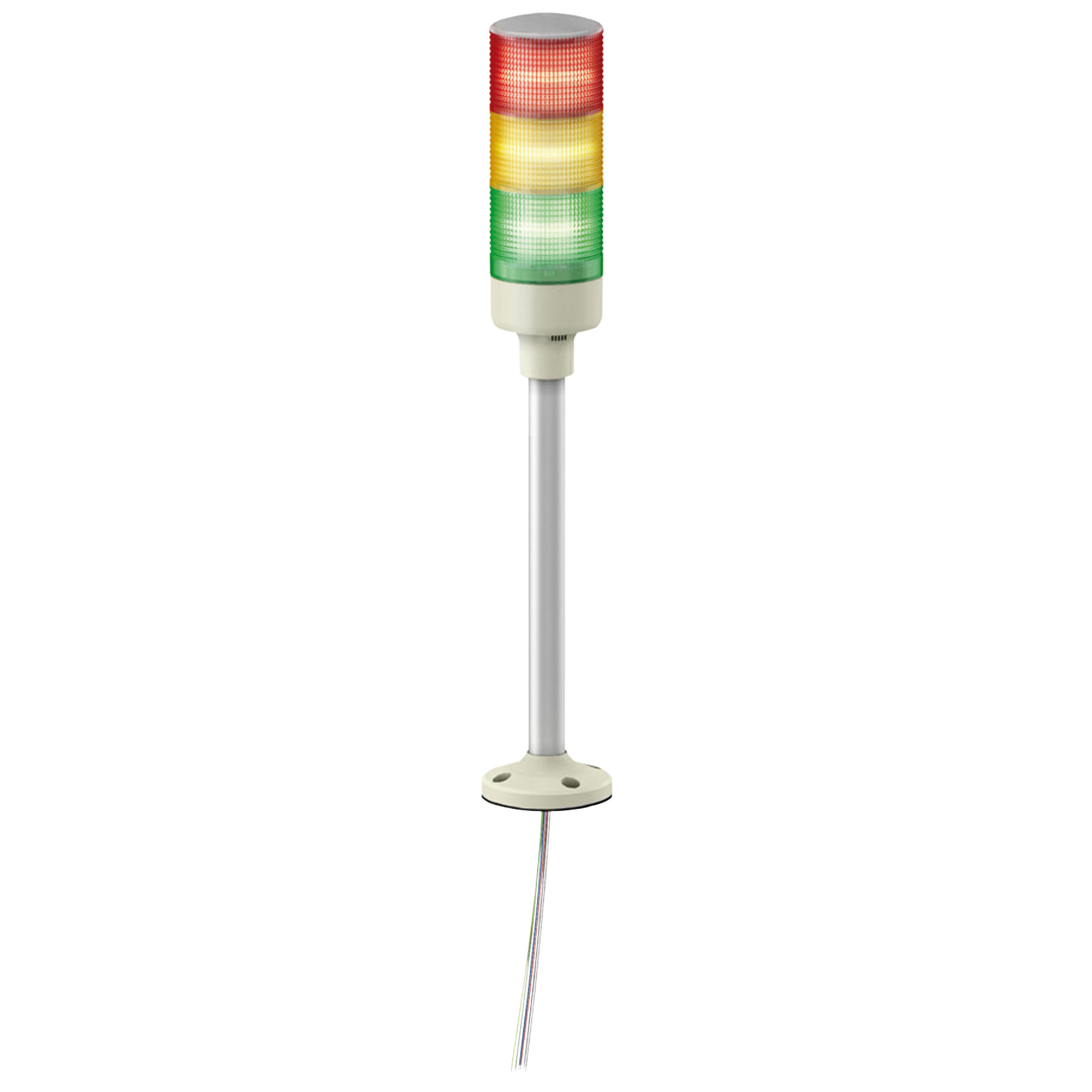 Monolithic tower lights, Harmony XVG, 60mm, red orange green, steady light, buzzer, aluminium tube mounting fixing plate, IP42, 24V AC/DC