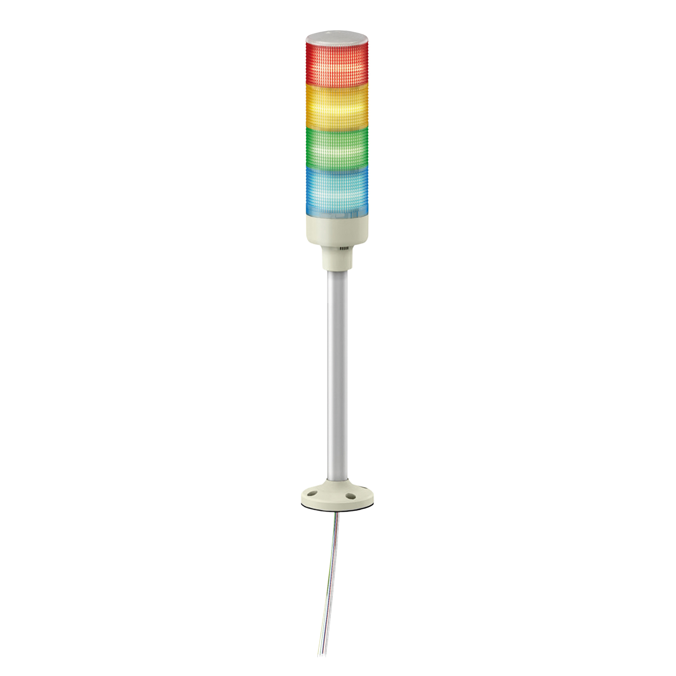 Monolithic tower lights, Harmony XVG, 60mm, red orange green blue, steady light, buzzer, aluminium tube, fixing plate, IP42, 24V AC/DC