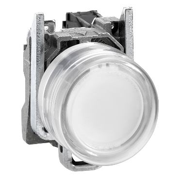 Harmony ATEX D komplett nyomógomb, Ø22mm, fém, 1NO, fehér, átlátszó védőspkával, címke tartóval - XB4BP181EX