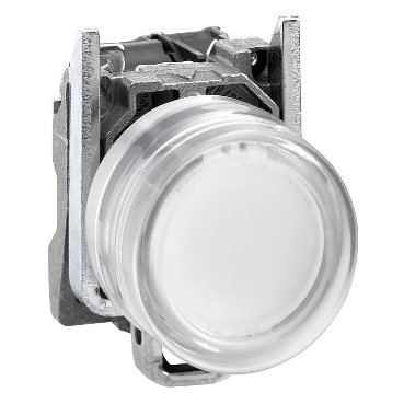 Harmony ATEX D komplett világító nyomógomb, Ø22mm, fém, 1NO, fehér, átlátszó védősapkával, 24VAC/DC - XB4BP183B5EX
