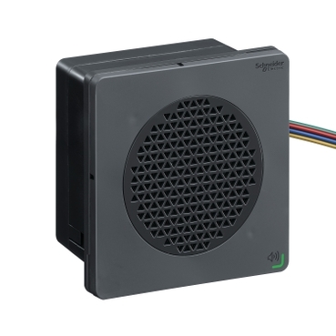 Harmony XVSV DIN96 (96x96 mm) elektromos hangjelző, szerkeszthető jelzés,  NPN, 12-24VDC, fekete