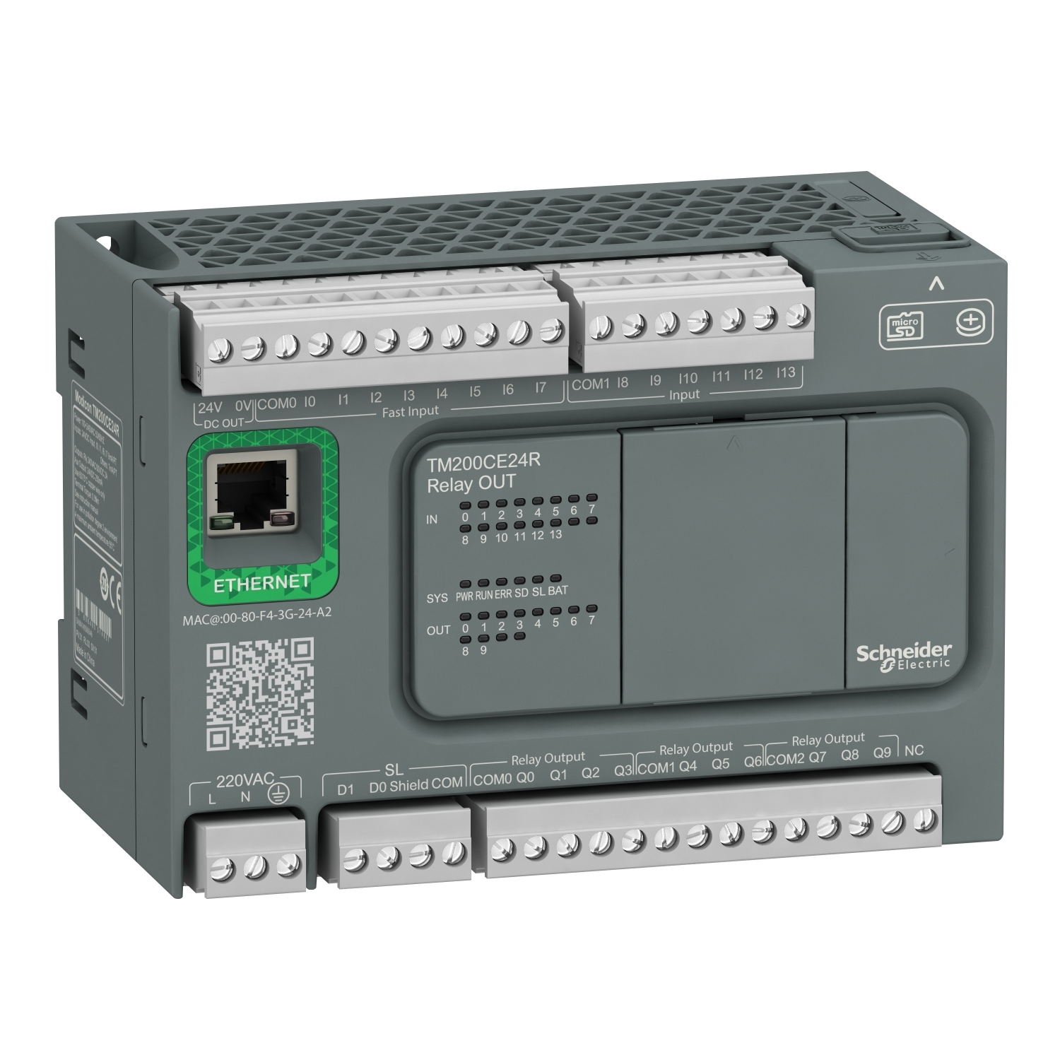PLC logikai vezérlő 100-240V/AC 24DI 10DO EasyModicon Schneider
