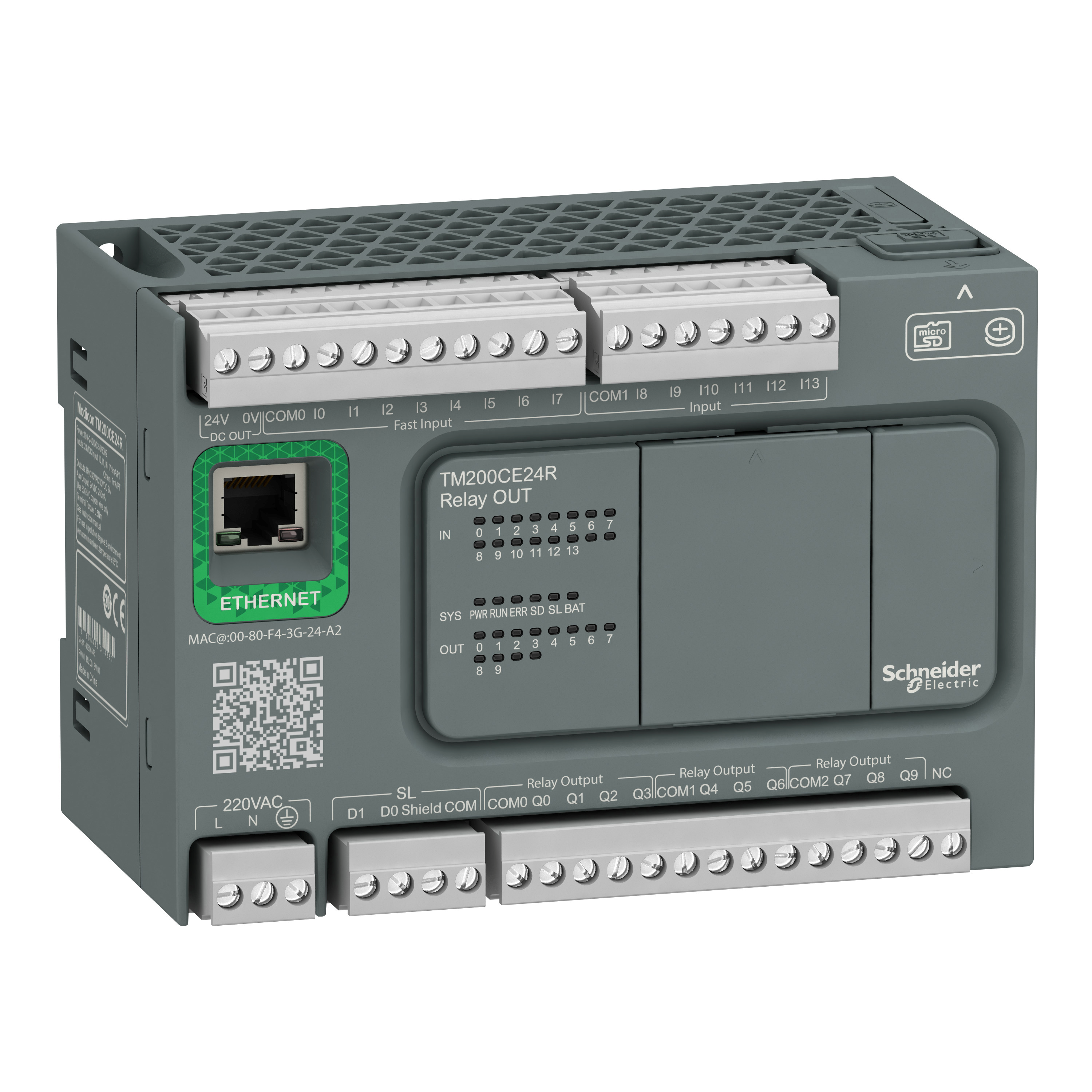 controller, Modicon Easy M200, 24 IO, relay, Ethernet