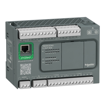 Modicon Easy M200 logic controller (PLC), DC24, 14 DC INPUTS, 10 OUT Tr. NPN, 1 Ethernet
