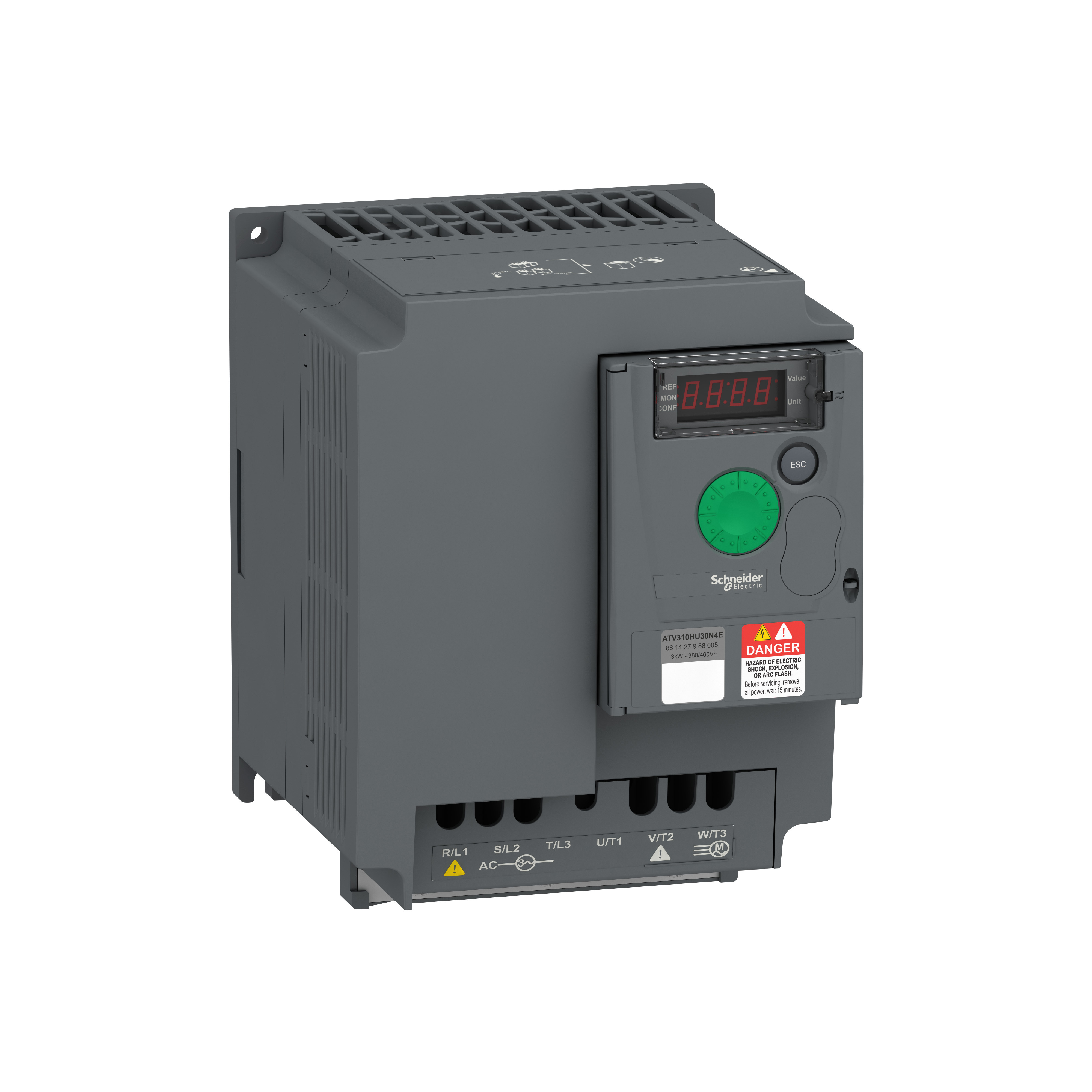 variable speed drive, Easy Altivar 310, 3kW, 4hp, 380 to 460V, 3 phase, without filter