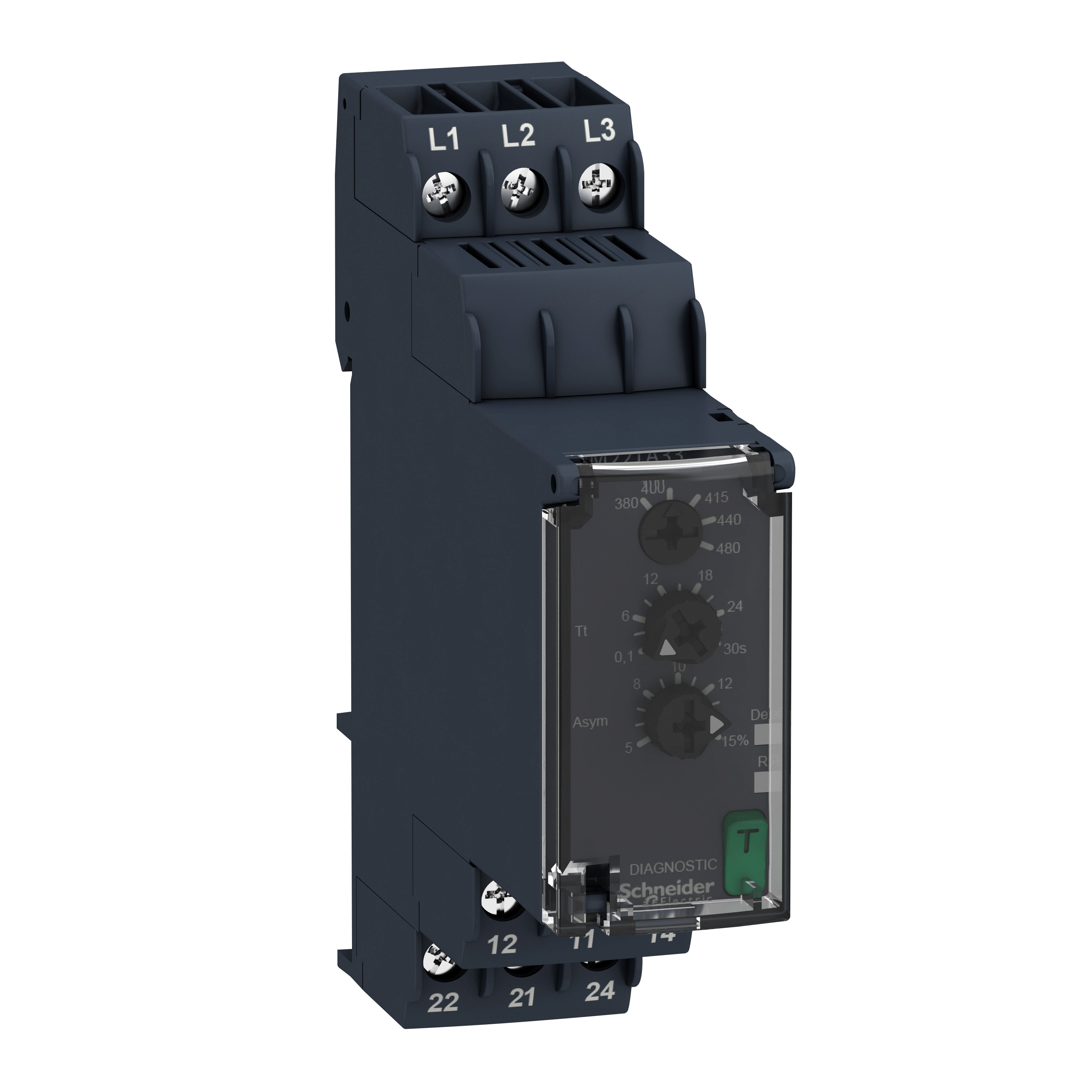 3-phase control relay, Harmony Control Relays, 5A, 2CO, 380...480V AC