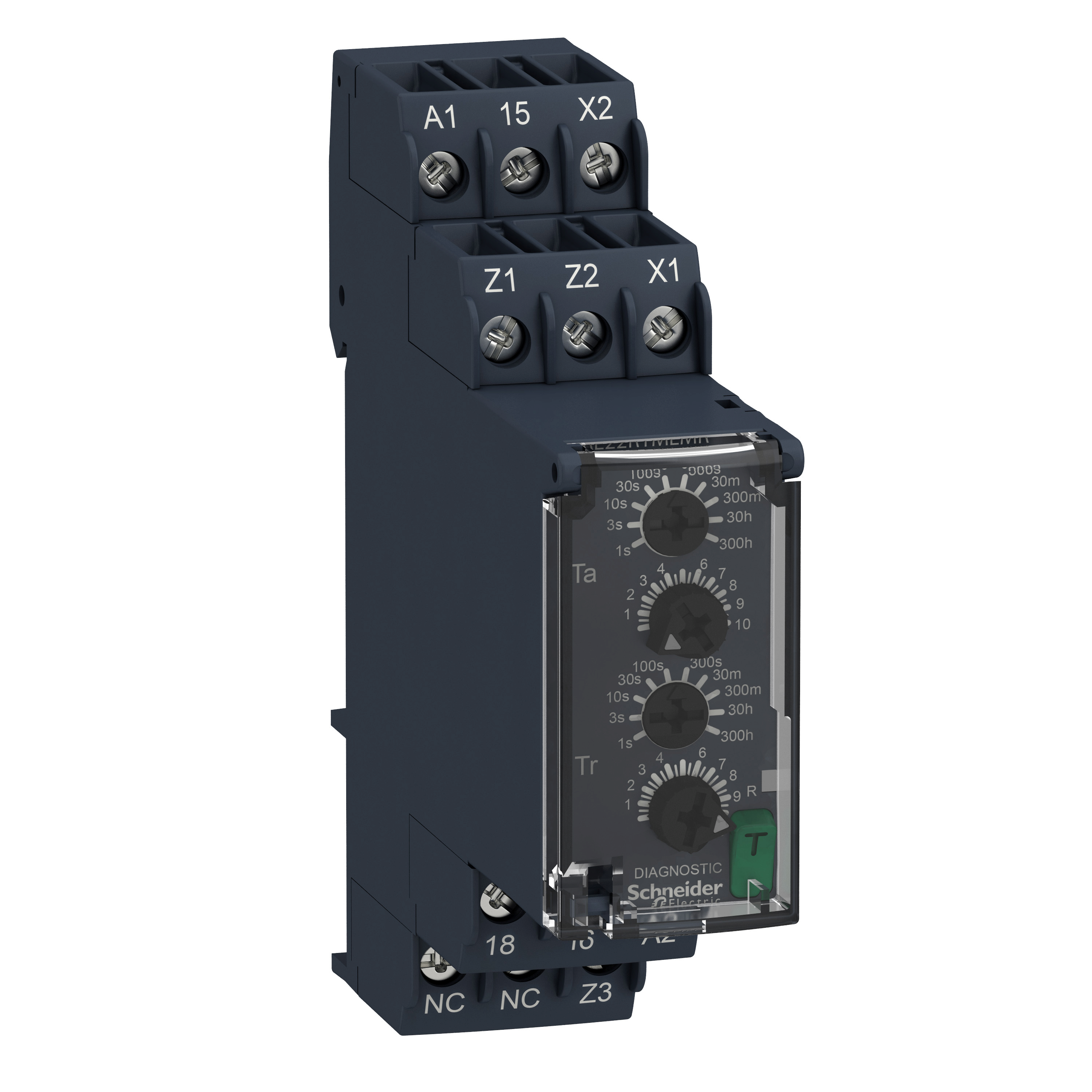 multifunction relay, Harmony Timer Relays, 8A, 1 CO, 0.05s…300h, asymmetrical flashing, 24...240V AC DC