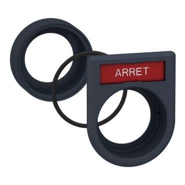 Harmony XB5, Flush Mounting Kit, Ø30 For Push-buttons And Pilot Lights Ø22, Plastic, 1-line Legend