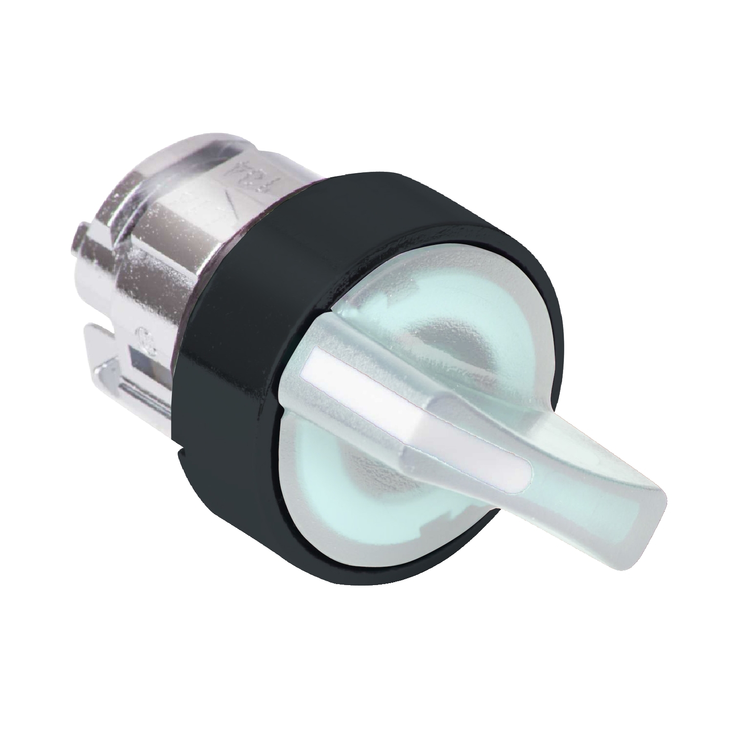 Head for illuminated selector switch, Harmony XB5, universal LED,  white handle, 22mm, 2 positions, spring return