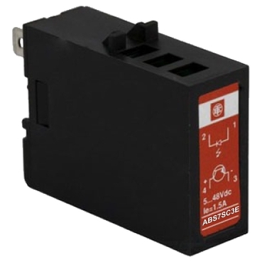 Modicon ABE7 relé, SSR, kimeneti, tekercs 24 VDC, kimenet 5…48 VDC, 1,5 A, 12mm ABS7SC3E