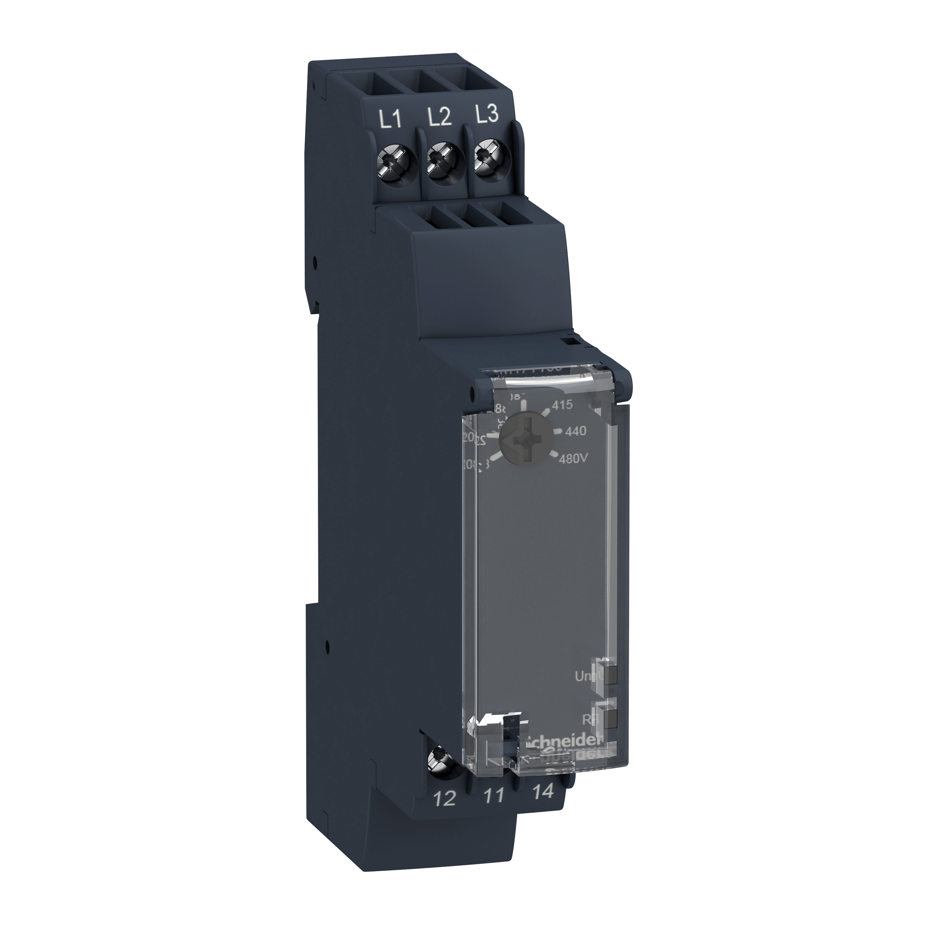3-phase control relay, Harmony Control Relays, 5A, 1CO, phase failure detection, 208...480V AC