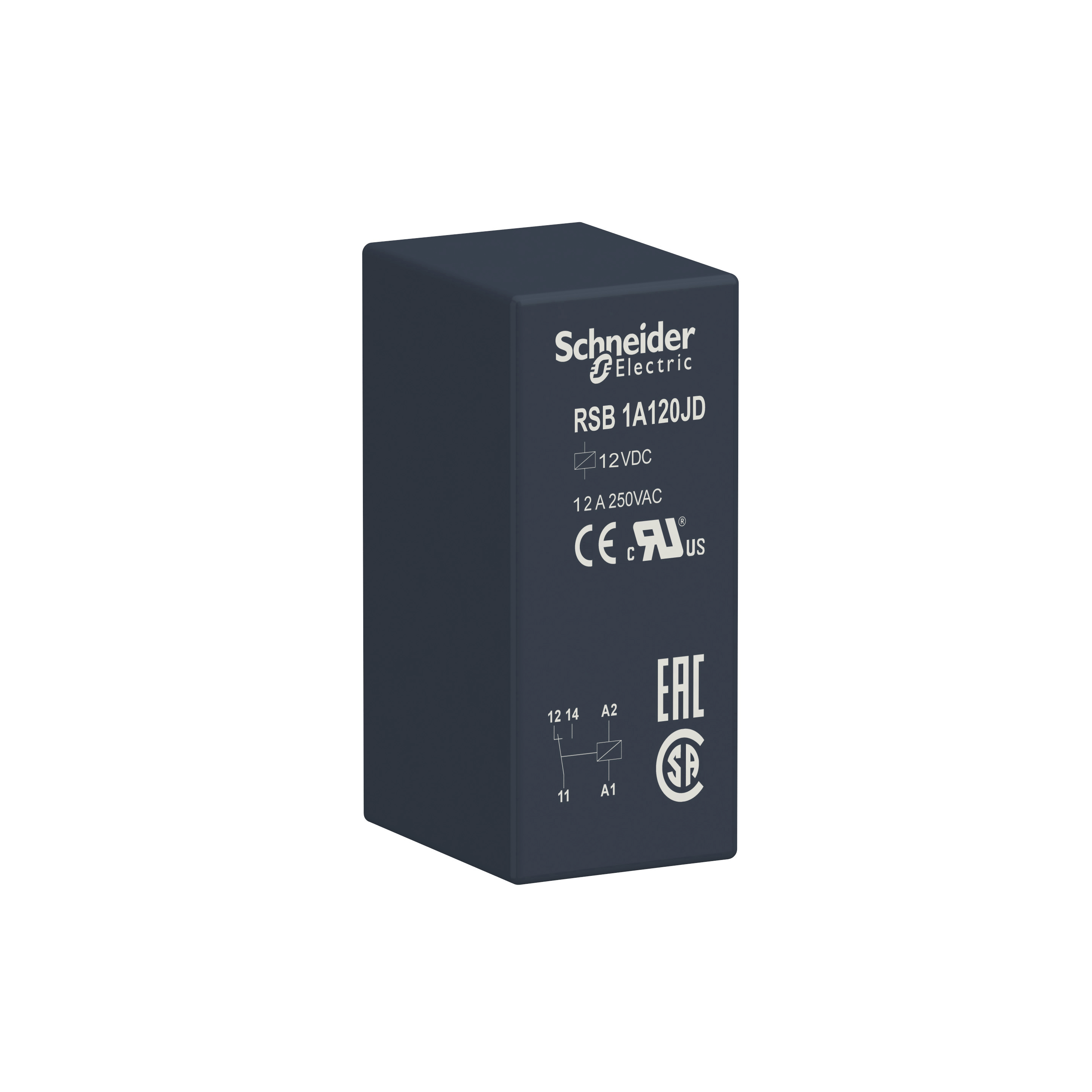interface plug-in relay, Harmony electromechanical relays, 12A, 1CO, 12V DC