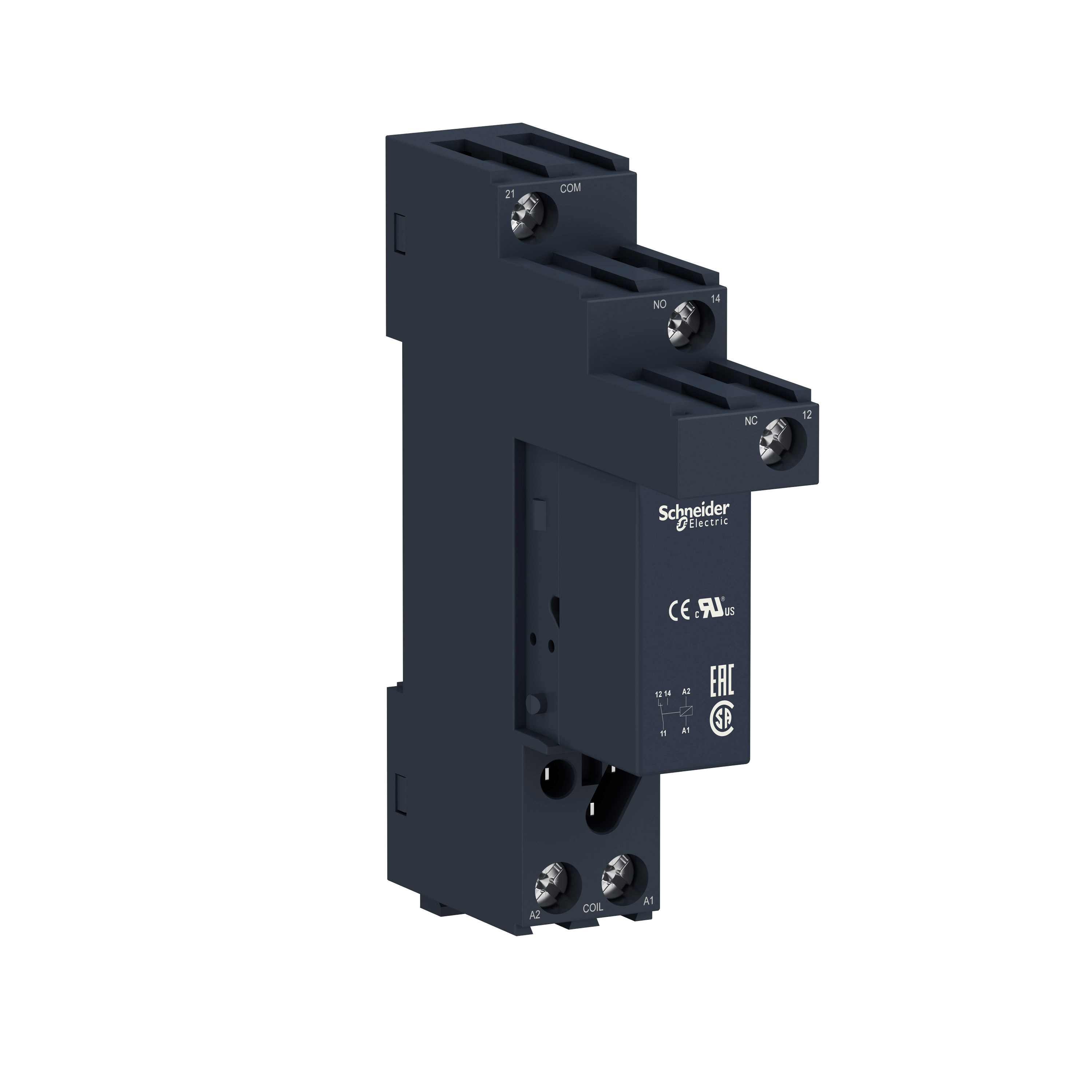 Interface plug in relay with socket, Harmony, 16A, 1CO, 230V AC