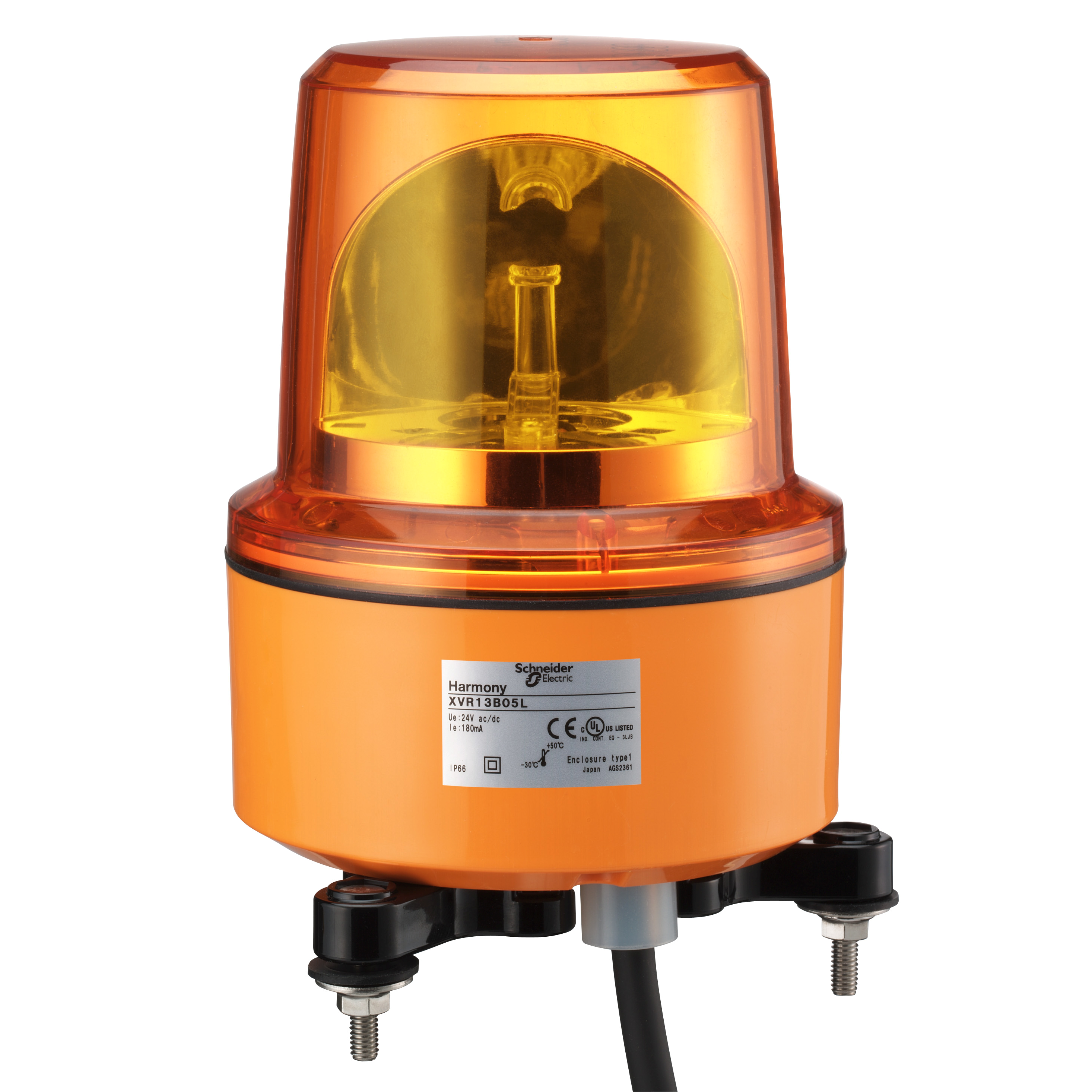 Rotating beacon, Harmony XVR, 130mm, orange, without buzzer, 120V AC