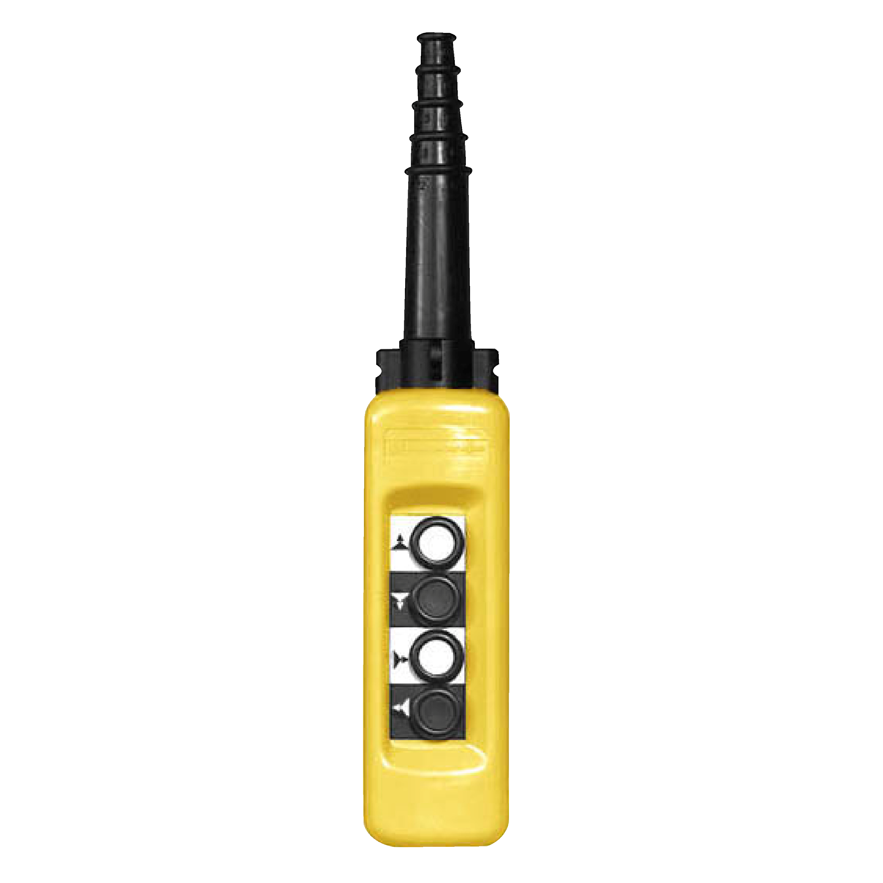 Pendant control station, Harmony XAC, plastic, yellow, 4 push buttons with 2NO+1NC