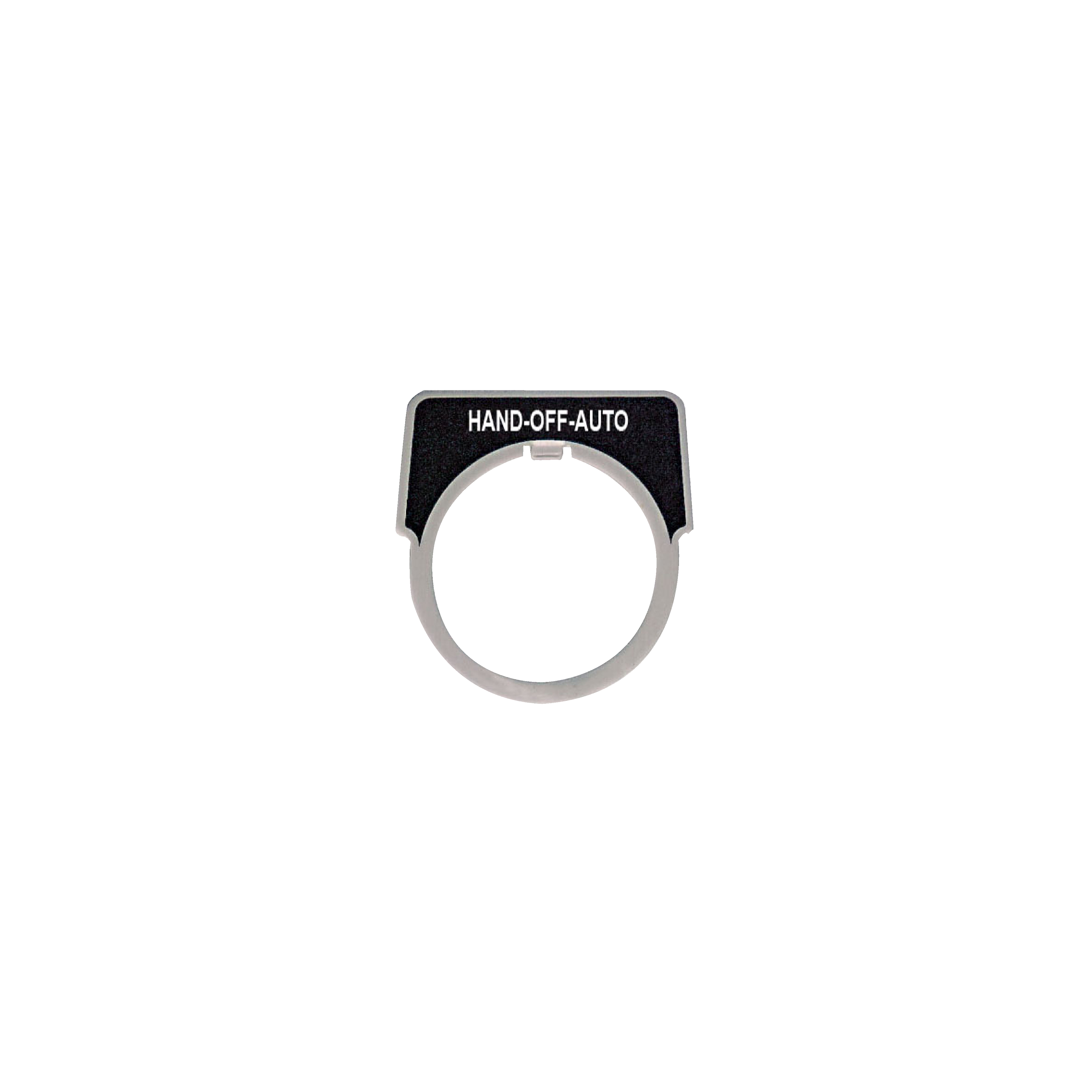 30mm Push Button, Type K, aluminum legend plate, black, marked HAND OFF AUTO