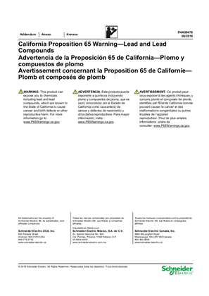 California Proposition 65 Warning—Lead and Lead Compounds