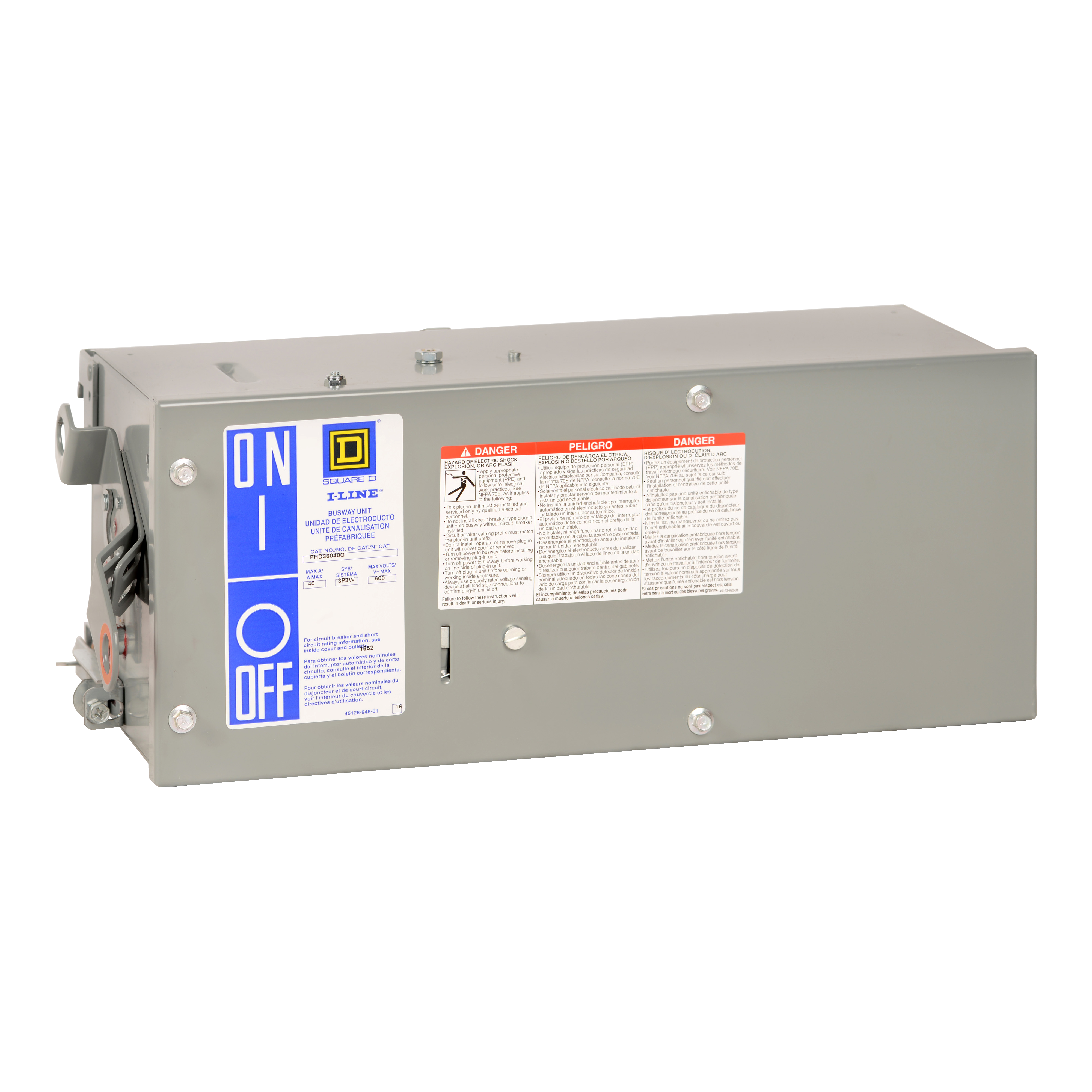 Plug-in unit, I-Line Busway, H-frame, 150A, 3 phase, 3 wire, 600VAC, 18kA, ground