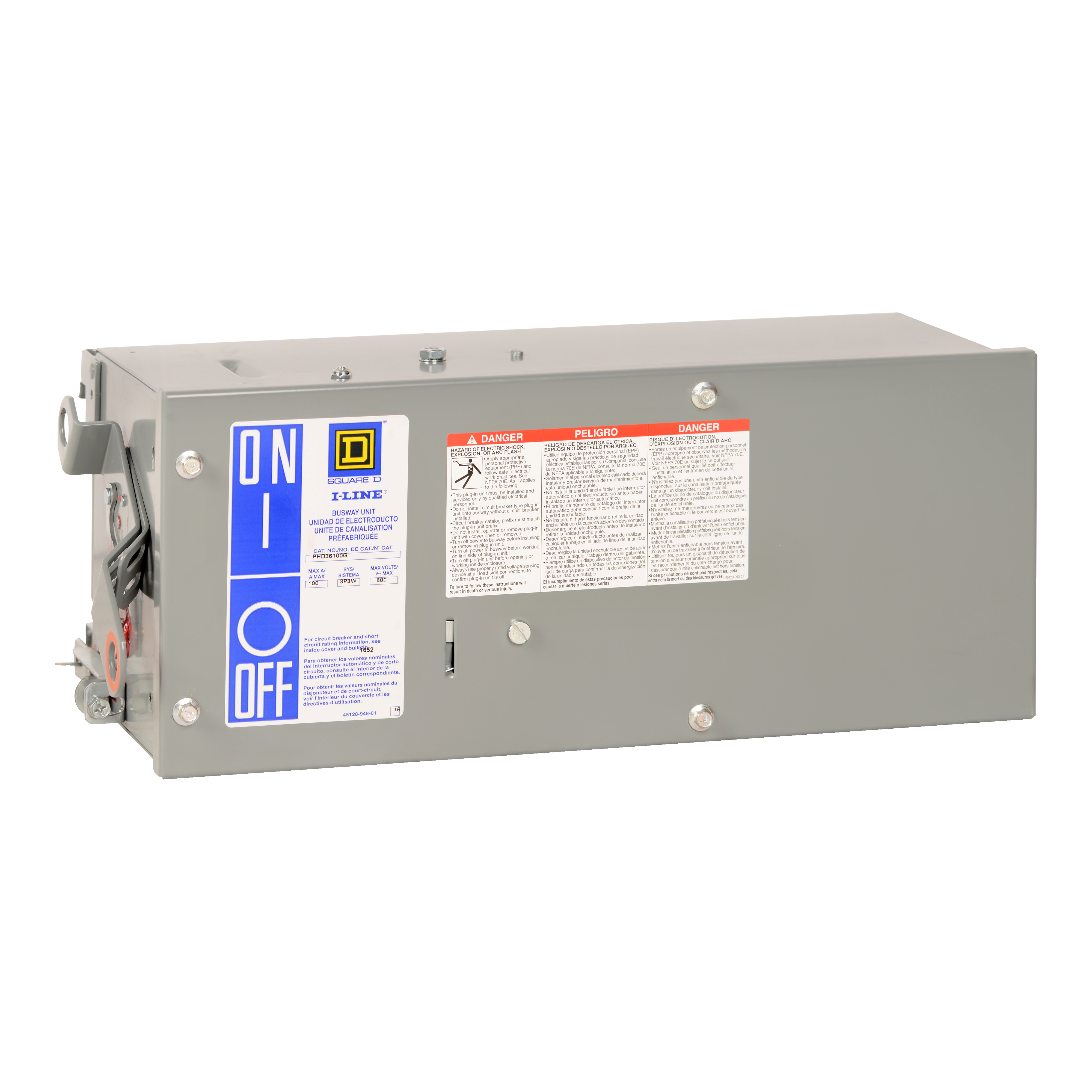 Plug-in unit, I-Line Busway, H-frame, 150A, 3 phase, 4 wire, 600VAC, 25kA, ground, neutral