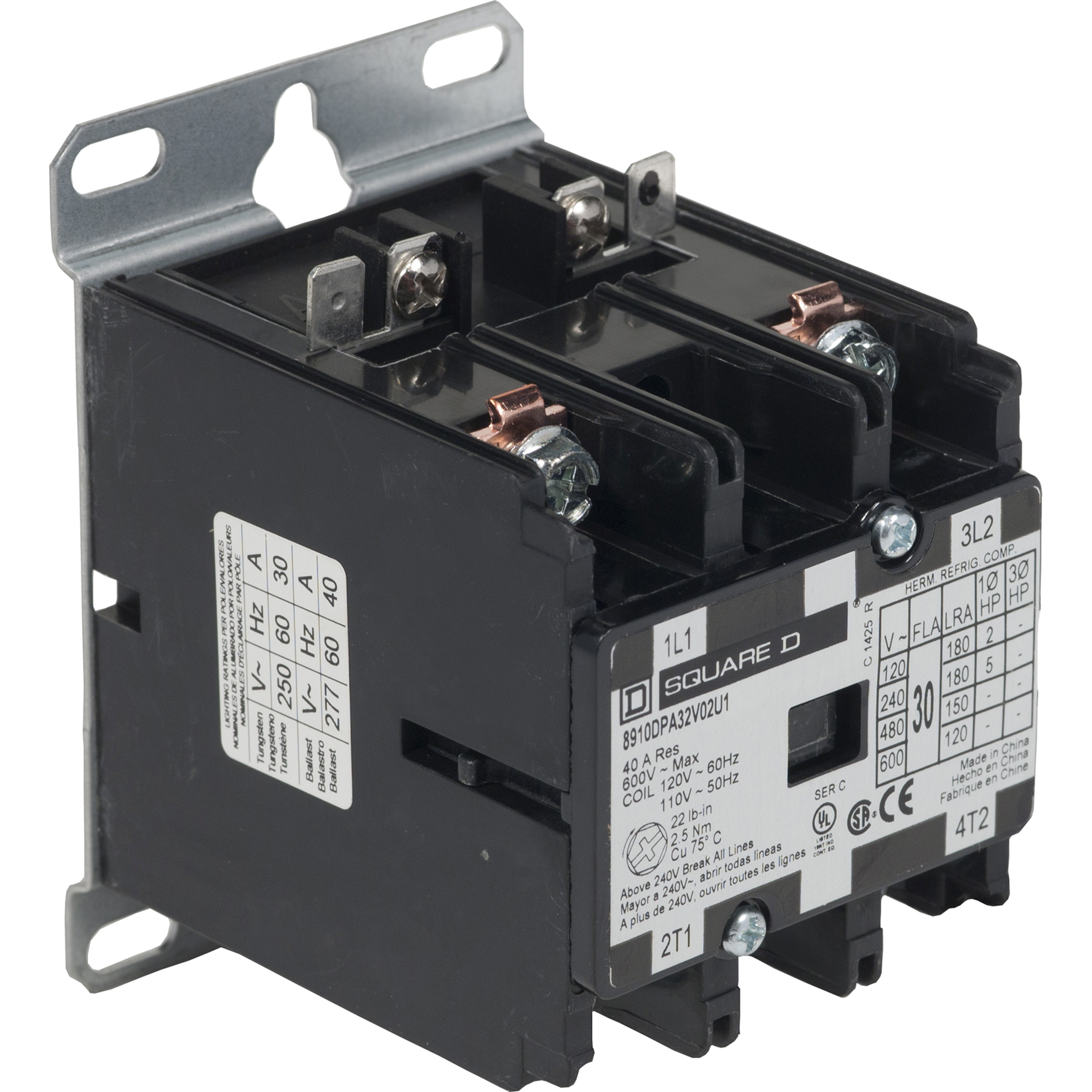 Product image for SQD 8910DPA32V04U1 CONTACTOR 600V 3