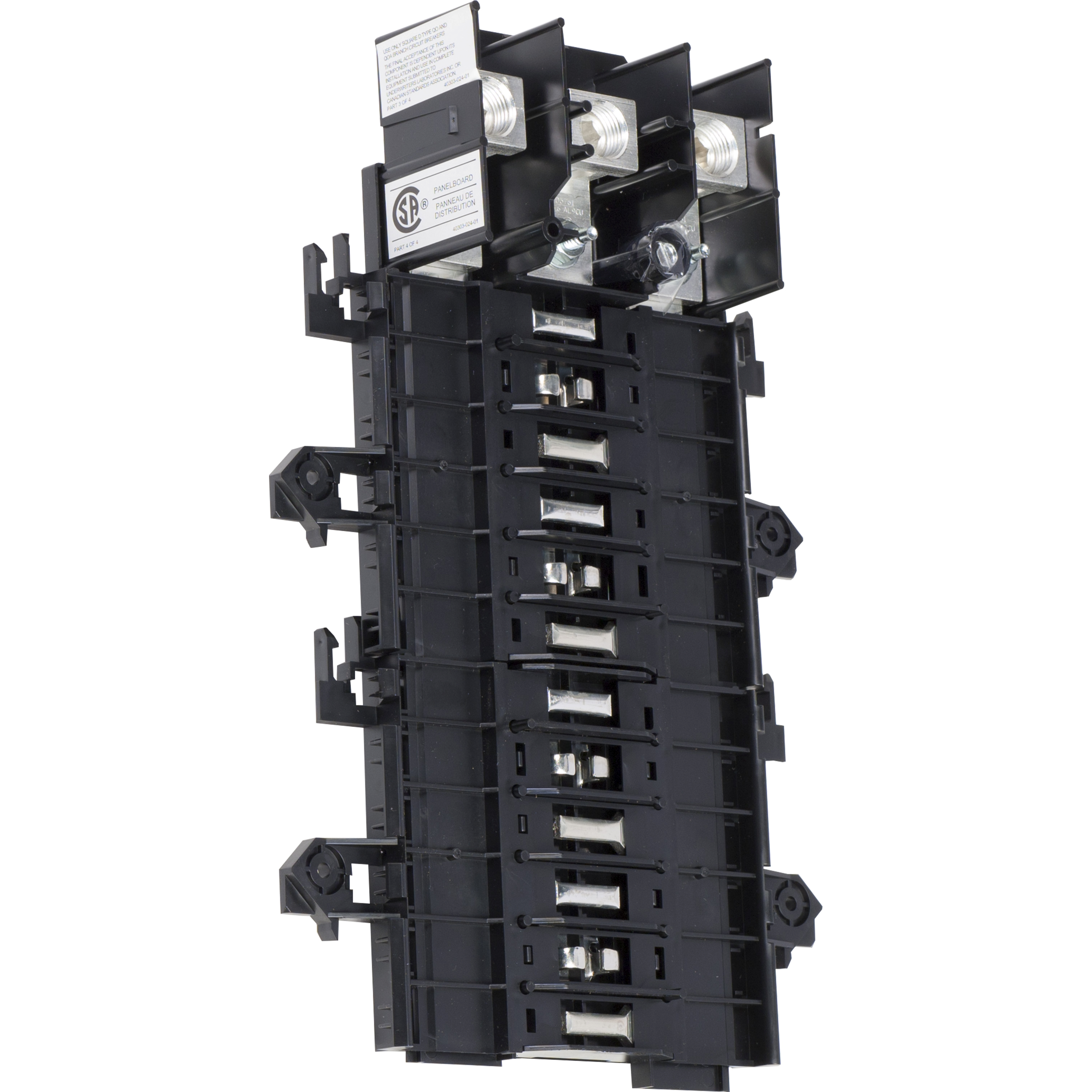 Load center interior, QO, mounting base, 3 phase, 20 spaces, 125A main lugs, OEM, neutral busbar