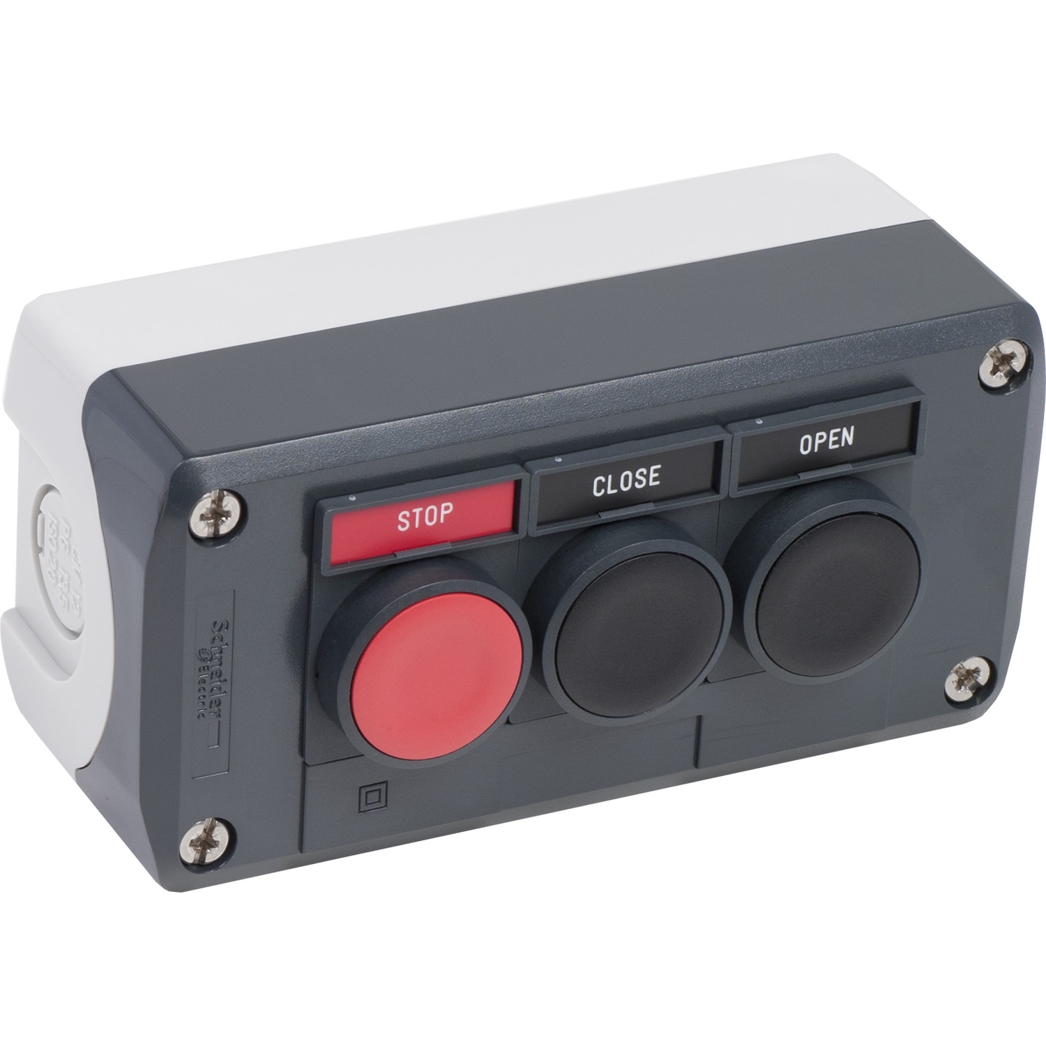 22mm push button, Harmony XALD, complete control station, 3 push button, 6A, 600V, NEMA 4X, 13