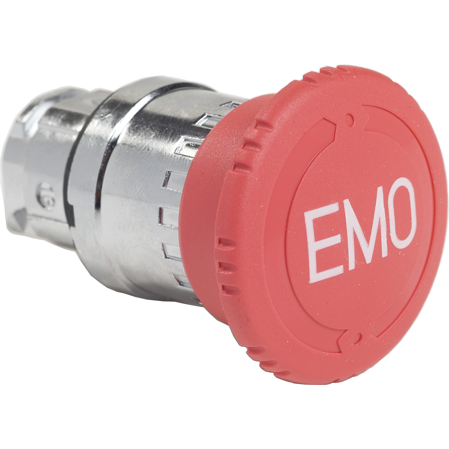 Emergency stop head, Harmony XB4, switching off, metal, red mushroom 40mm, 22mm, trigger latching turn to release, marked EMO
