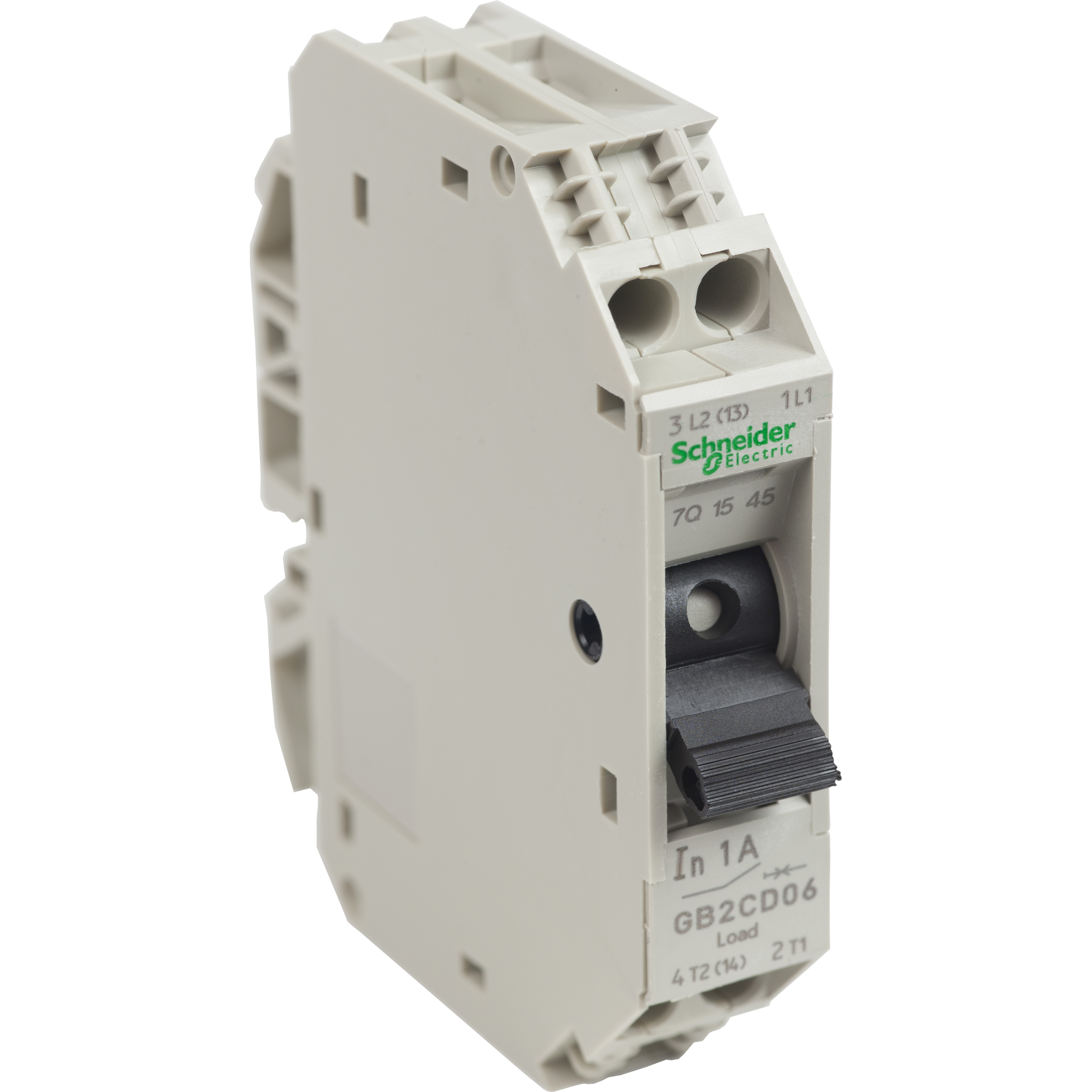 Circuit breaker, TeSys GB2, 1P+N, 1A, Icu 50kA at 240V, Thermal magnetic, DIN rail mounted