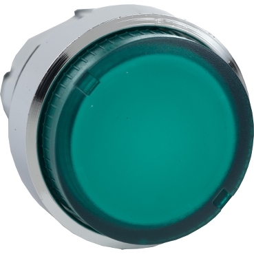 Harmony fém világító nyomógomb fej, Ø22mm visszatérő, BA9s foglalatos, kiemelkedő, zöld - ZB4BW13
